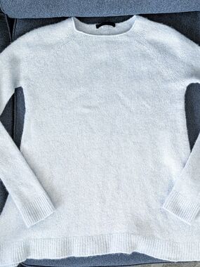 The Row Light Blue Women's Crewneck Flared Cashmere & Silk Sweater